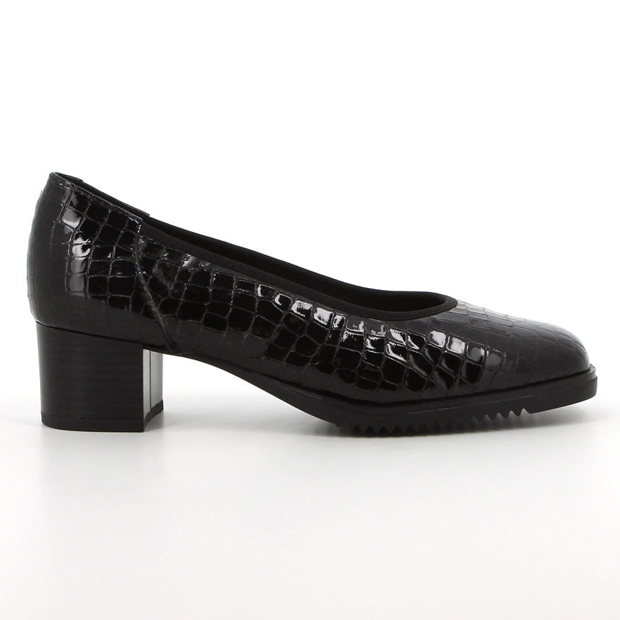 Isabella Courts Black Croc