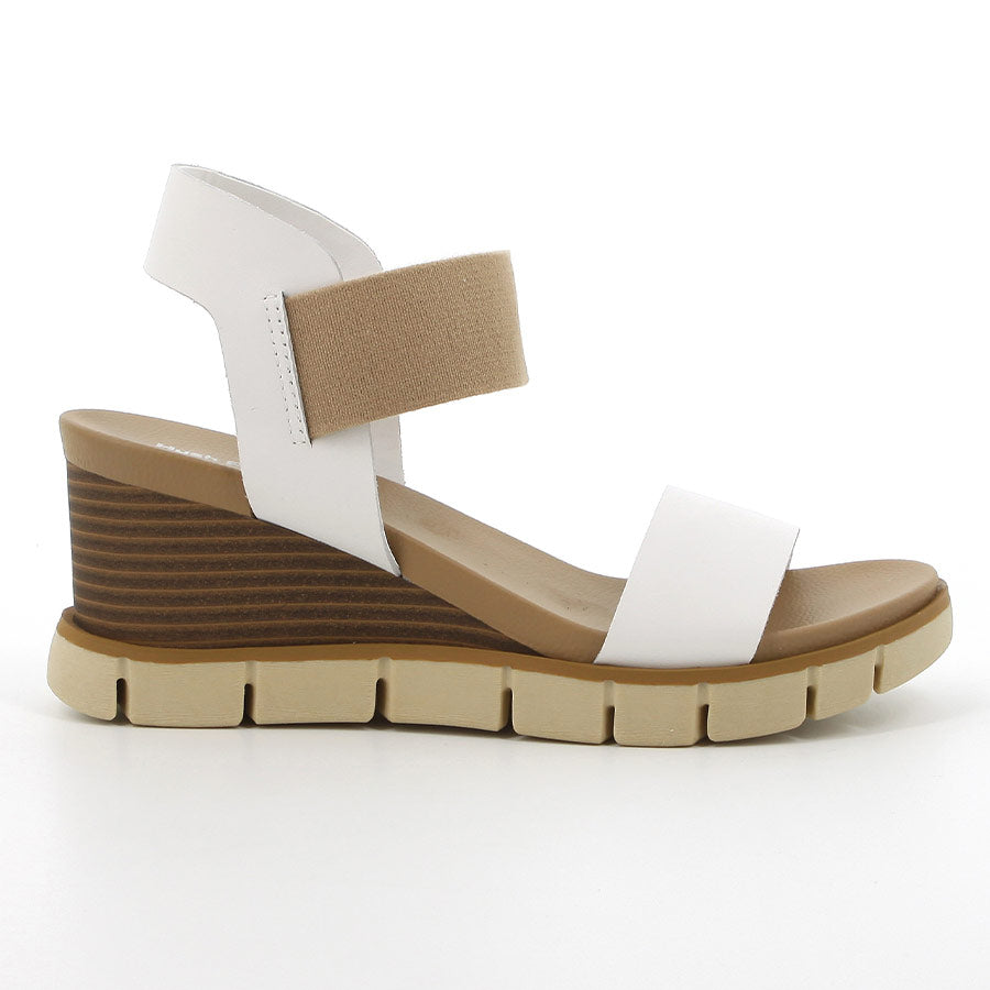 Freja Wedges White Leather / Elastic